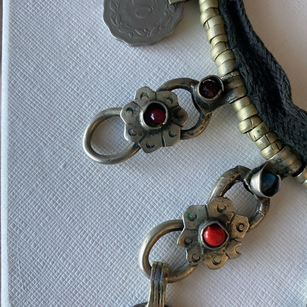 Vintage Kuchi Necklace Choker with Colourful Glass Stones - Picture 3 of 6